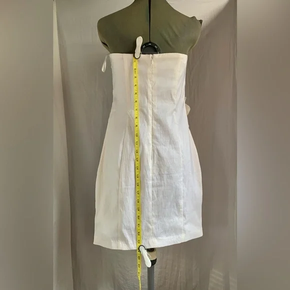 Vintage Cache" Strapless Flower design Cream Dress - Picture 6 of 12